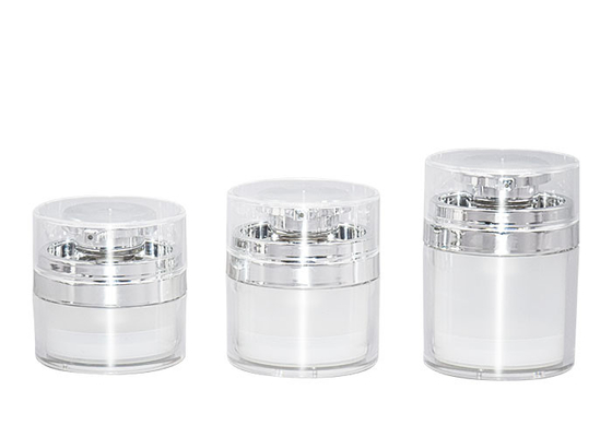 Electroplating Acrylic Airless Pump Cream Jar 15 / 30 / 50 / 70g