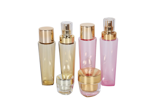 Popularity Gold Cosmetic Packaging Set 150/200ml PETG Toner Bottle Lotion Bottle 15/50g Acrylic Cream Jar