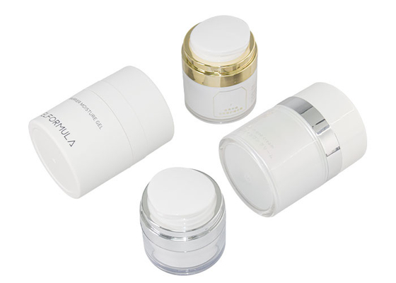 Personal Care Airless Jar With Matte Silver Collar 15g 30g 50g