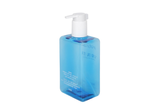 Lotion 10oz Shampoo bottle Hand Sanitizer Pump Bottle Transparent Blue Square PET Oem Odm